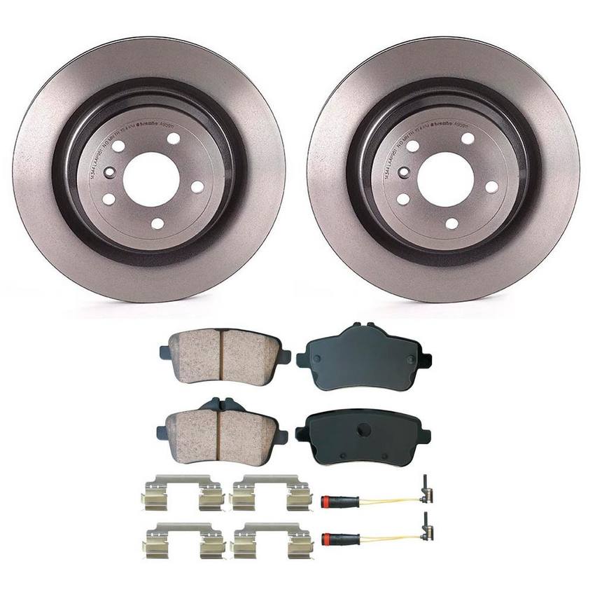 Mercedes Disc Brake Pad and Rotor Kit - Rear (330mm) (Ceramic) (EURO) 1664230600 - Akebono Euro Ultra-Premium 4119880KIT